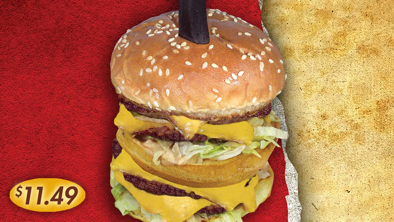 Rockne's Burger Menu Item